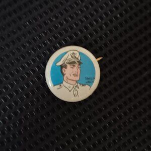 Rare Vintage Smilin' Jack Pep Pinback Button Pin Kellogg's Cereal Tin Lithograph